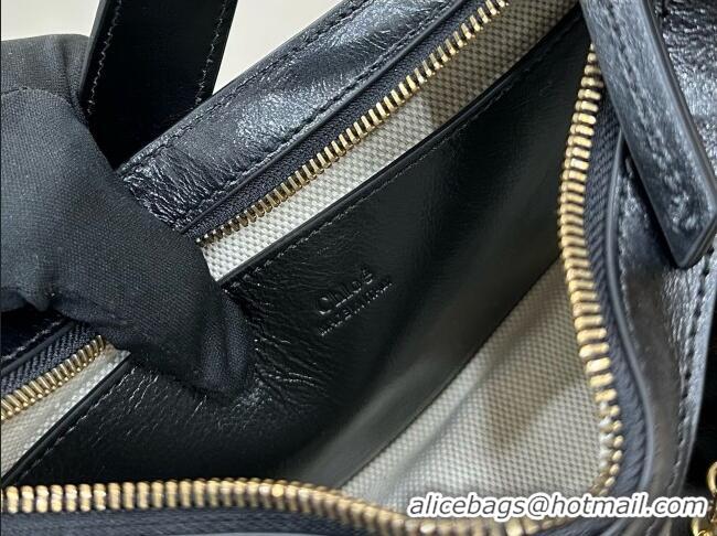 Top Grade Chloe Shiny Leather Small Hobo Bag with Charm 8325 Black 2026