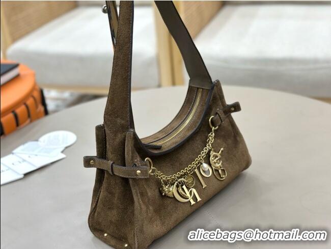 New Design Chloe Suede Small Hobo Bag with Charm 8325 Brown 2026
