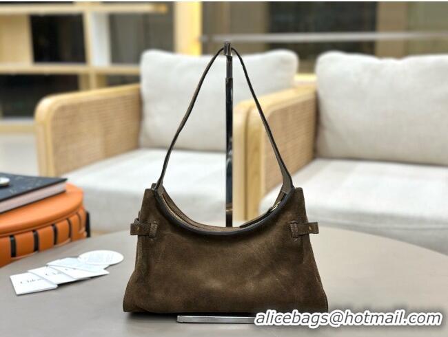 New Design Chloe Suede Small Hobo Bag with Charm 8325 Brown 2026