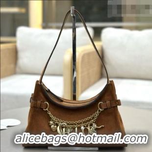 Buy Fashionable Chloe Suede Small Hobo Bag with Charm 8325 Brown 2026