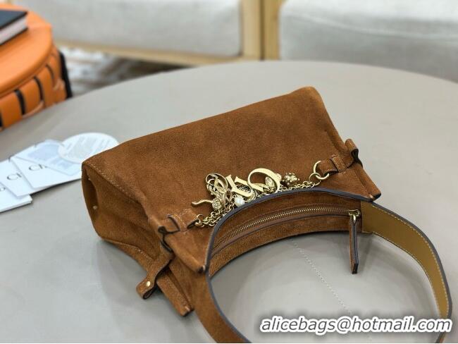 Buy Fashionable Chloe Suede Small Hobo Bag with Charm 8325 Brown 2026