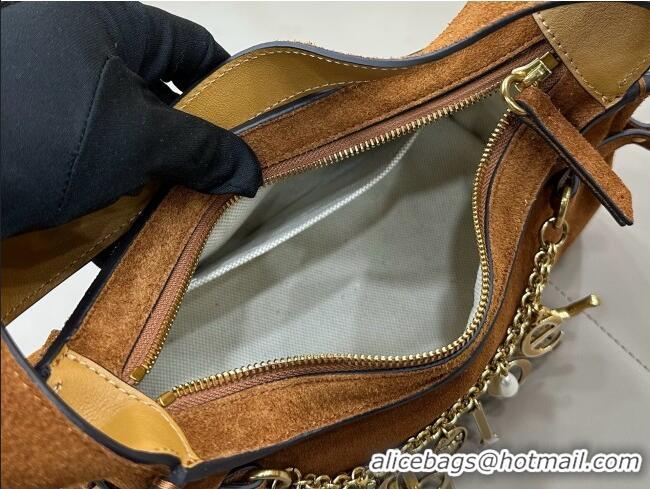 Buy Fashionable Chloe Suede Small Hobo Bag with Charm 8325 Brown 2026