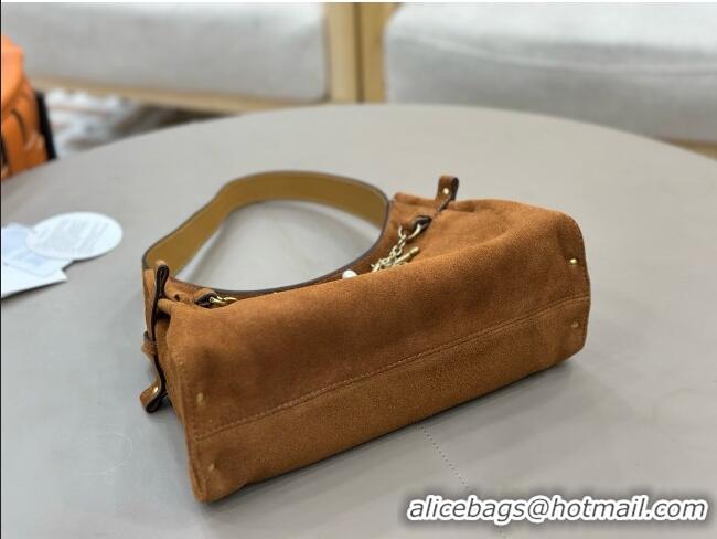 Buy Fashionable Chloe Suede Small Hobo Bag with Charm 8325 Brown 2026