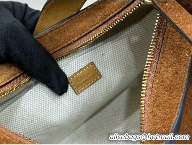 Buy Fashionable Chloe Suede Small Hobo Bag with Charm 8325 Brown 2026
