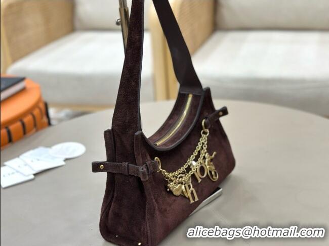 Reasonable Price Chloe Suede Small Hobo Bag with Charm 8325 Dark Brown 2026