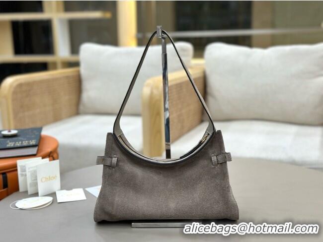 Top Grade Chloe Suede Small Hobo Bag with Charm 8325 Grey 2026