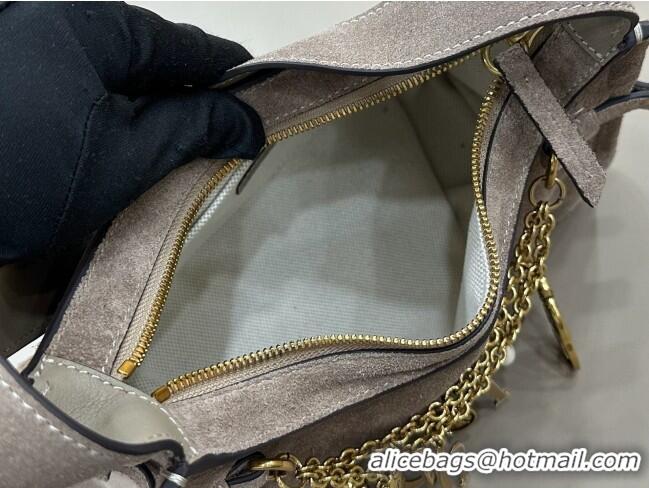 Top Grade Chloe Suede Small Hobo Bag with Charm 8325 Grey 2026