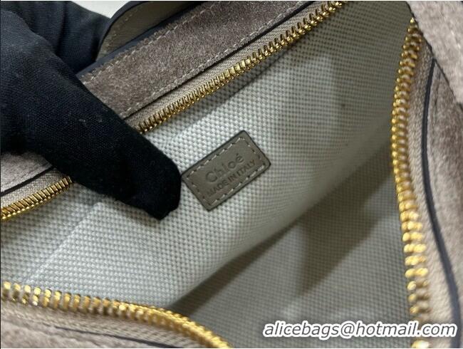 Top Grade Chloe Suede Small Hobo Bag with Charm 8325 Grey 2026