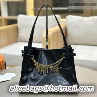 Buy Discount Chloe Shiny Leather Large Hobo Bag with Charm 8328 Black 2026