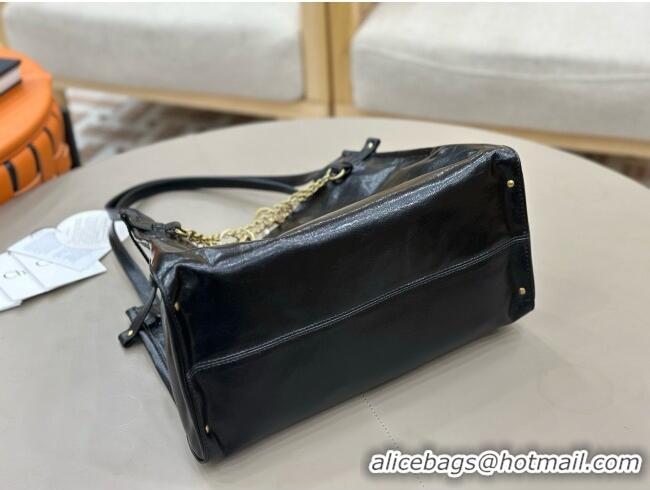 Buy Discount Chloe Shiny Leather Large Hobo Bag with Charm 8328 Black 2026