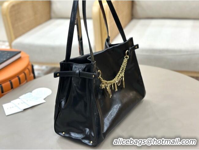 Buy Discount Chloe Shiny Leather Large Hobo Bag with Charm 8328 Black 2026