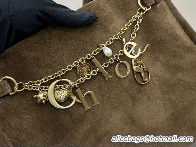 Luxury Cheap Chloe Suede Large Hobo Bag with Charm 8328 Brown 2026