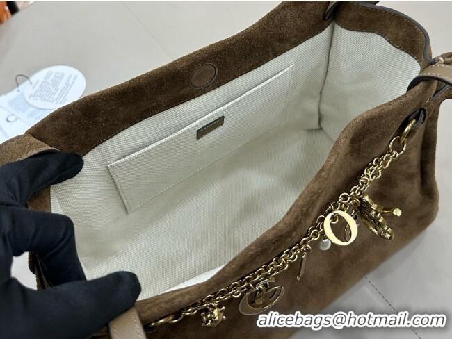 Luxury Cheap Chloe Suede Large Hobo Bag with Charm 8328 Brown 2026