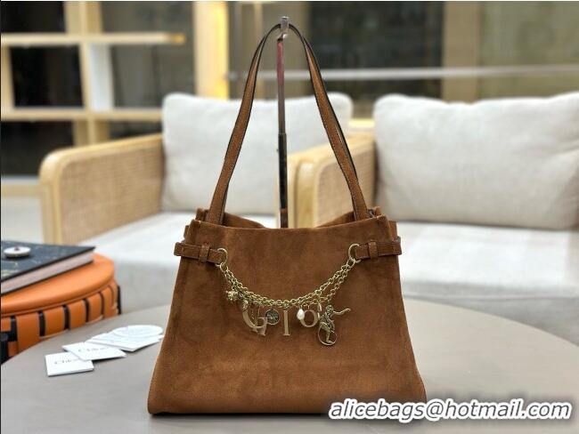 Best Quality Chloe Suede Large Hobo Bag with Charm 8328 Brown 2026