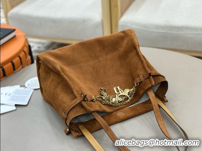 Best Quality Chloe Suede Large Hobo Bag with Charm 8328 Brown 2026