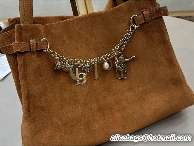 Best Quality Chloe Suede Large Hobo Bag with Charm 8328 Brown 2026