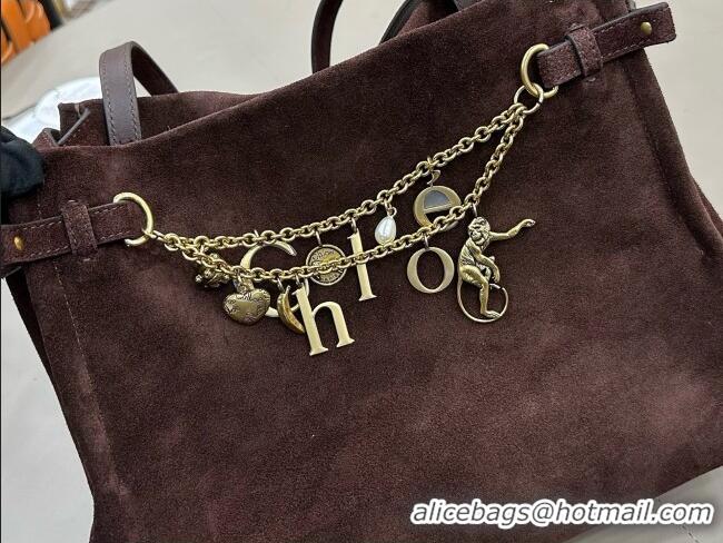 Top Quality Chloe Suede Large Hobo Bag with Charm 8328 Dark Brown 2026
