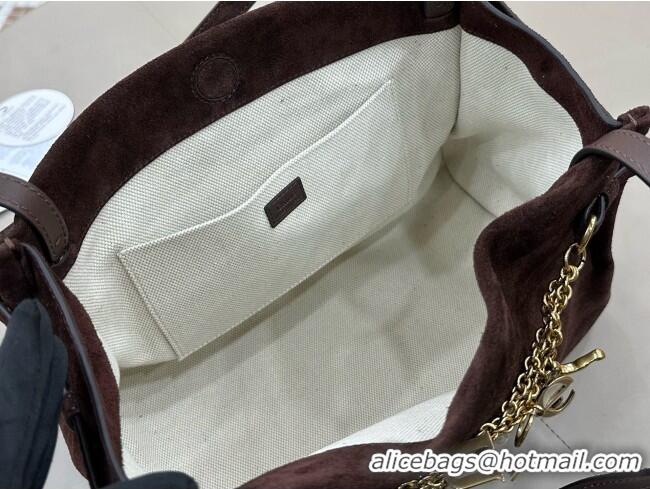 Top Quality Chloe Suede Large Hobo Bag with Charm 8328 Dark Brown 2026