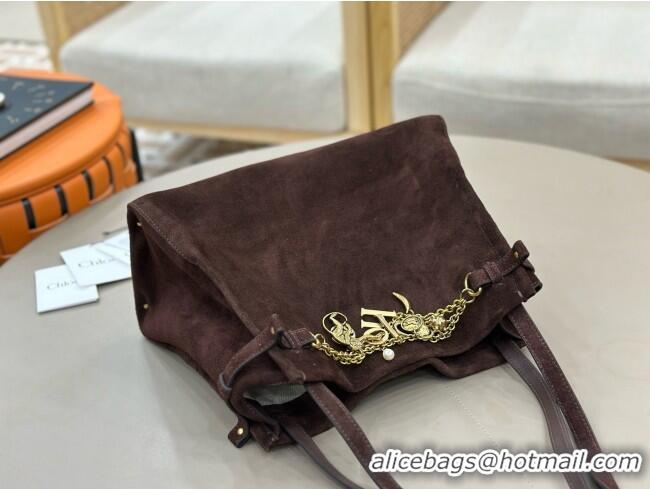 Top Quality Chloe Suede Large Hobo Bag with Charm 8328 Dark Brown 2026