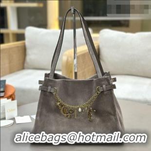 Original Discount Chloe Suede Large Hobo Bag with Charm 8328 Grey 2026