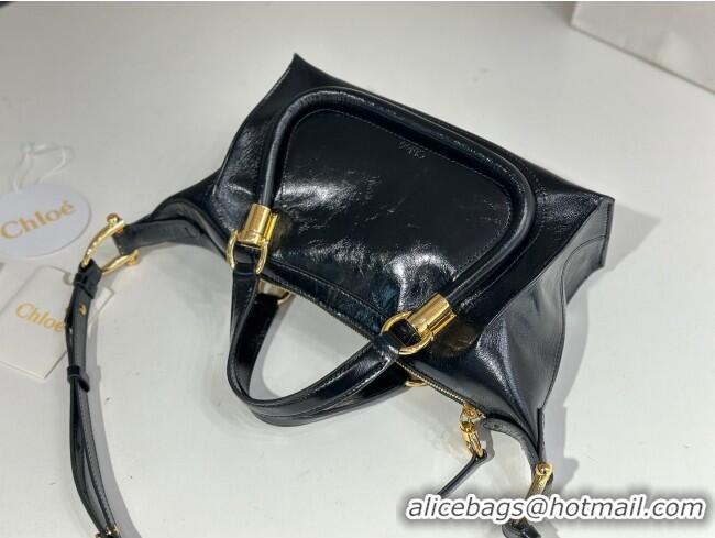 Classic Promotional Chloe Shiny Leather Paraty Bag W0324 Black 2026