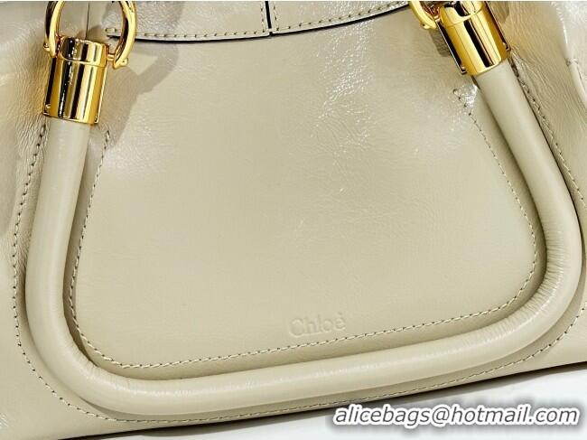 New Discount Chloe Shiny Leather Paraty Bag W0324 Offwhite 2026