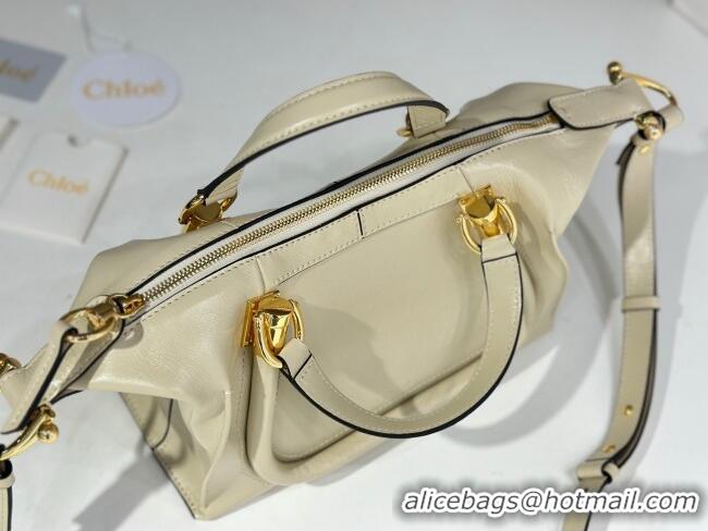 New Discount Chloe Shiny Leather Paraty Bag W0324 Offwhite 2026