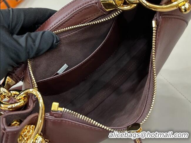 Promotional Chloe Small Chloé Banana Zipped Hobo in Soft Leather 1302 Burgundy 2026