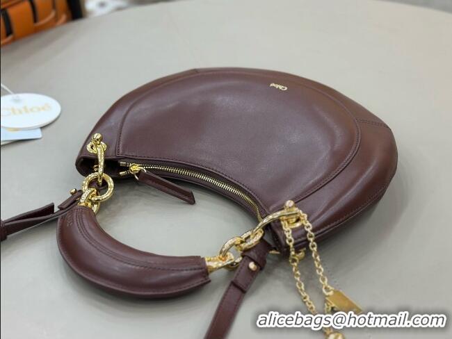 Promotional Chloe Small Chloé Banana Zipped Hobo in Soft Leather 1302 Burgundy 2026
