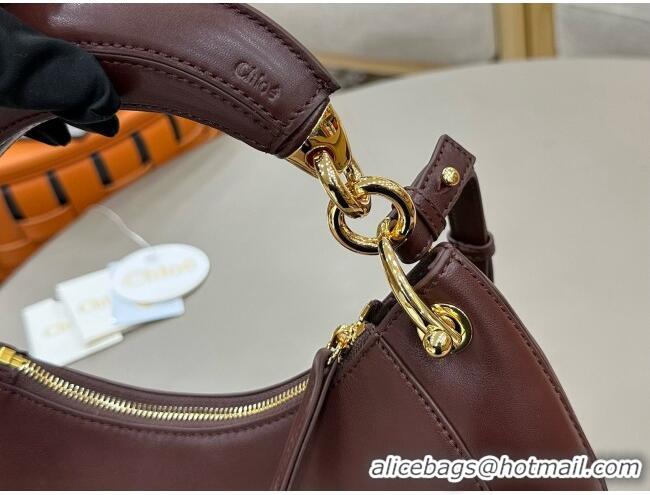 Promotional Chloe Small Chloé Banana Zipped Hobo in Soft Leather 1302 Burgundy 2026