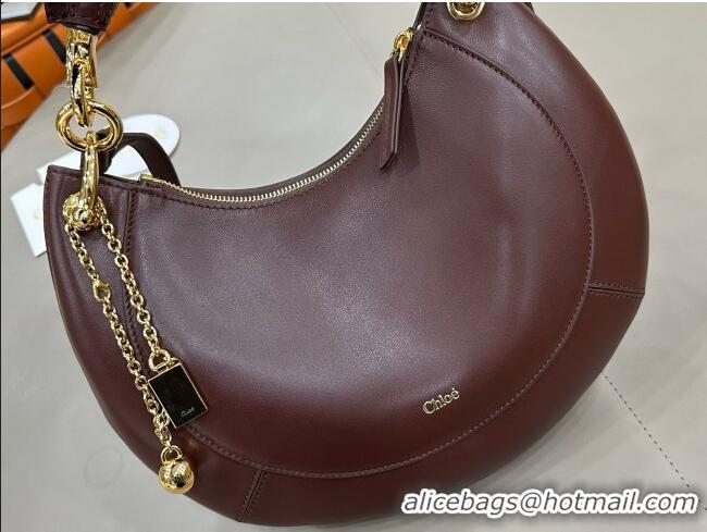 Promotional Chloe Small Chloé Banana Zipped Hobo in Soft Leather 1302 Burgundy 2026