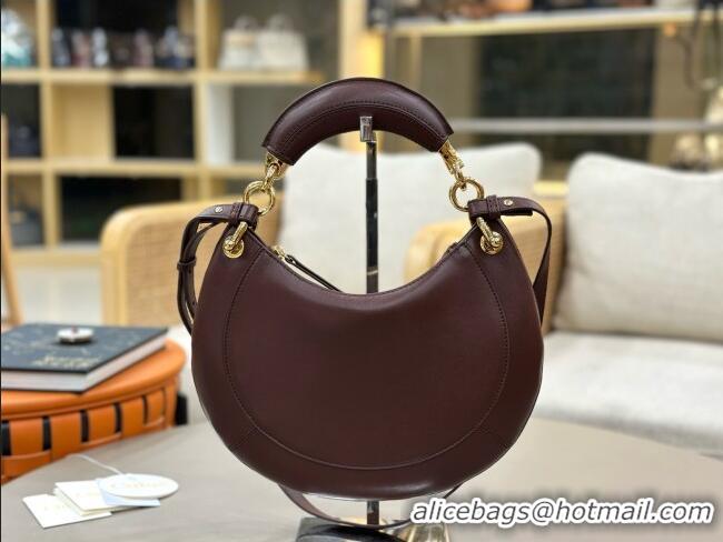 Promotional Chloe Small Chloé Banana Zipped Hobo in Soft Leather 1302 Burgundy 2026