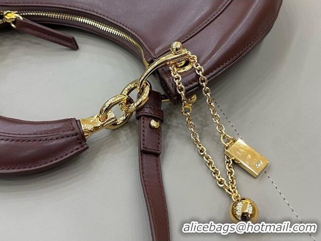 Promotional Chloe Small Chloé Banana Zipped Hobo in Soft Leather 1302 Burgundy 2026