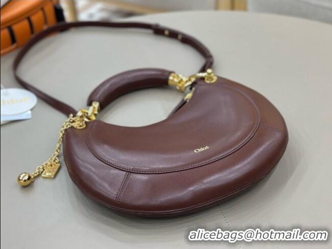 Promotional Chloe Small Chloé Banana Zipped Hobo in Soft Leather 1302 Burgundy 2026