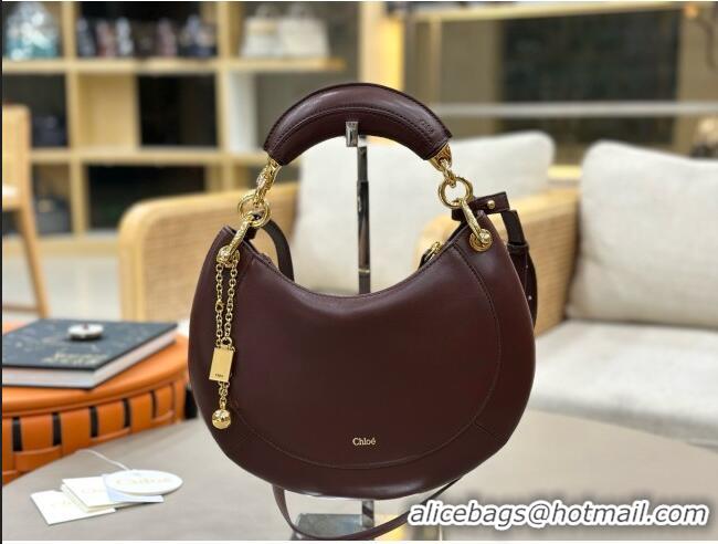 Promotional Chloe Small Chloé Banana Zipped Hobo in Soft Leather 1302 Burgundy 2026