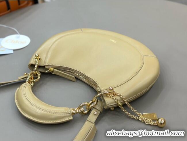 New Fashion Chloe Small Chloé Banana Zipped Hobo in Soft Leather 1302 Beige 2026