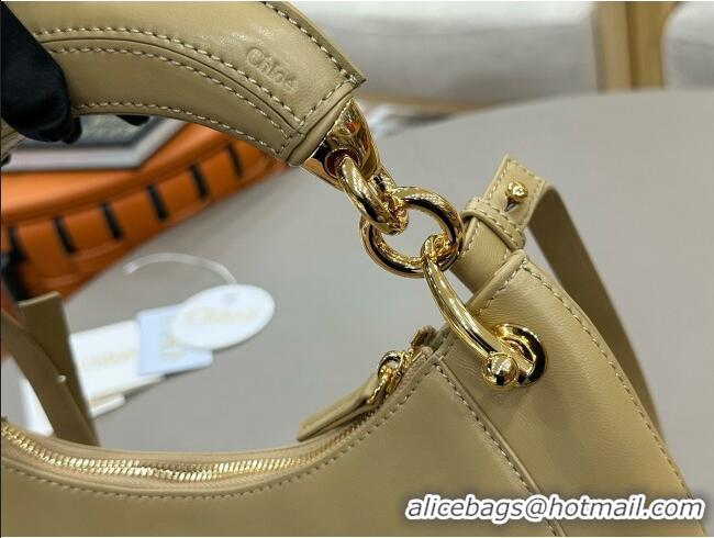 New Fashion Chloe Small Chloé Banana Zipped Hobo in Soft Leather 1302 Beige 2026