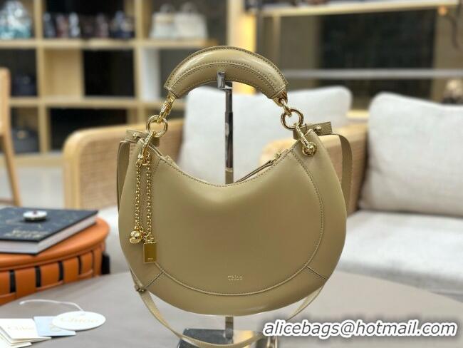 New Fashion Chloe Small Chloé Banana Zipped Hobo in Soft Leather 1302 Beige 2026