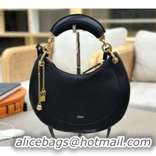 Well Crafted Chloe Small Chloé Banana Zipped Hobo in Soft Leather 1302 Black 2026