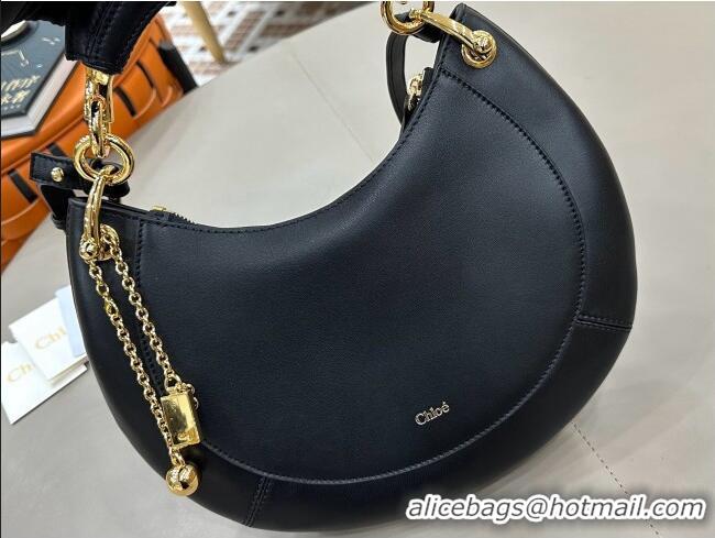 Well Crafted Chloe Small Chloé Banana Zipped Hobo in Soft Leather 1302 Black 2026