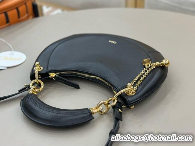Well Crafted Chloe Small Chloé Banana Zipped Hobo in Soft Leather 1302 Black 2026