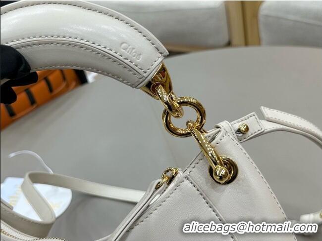 Classic Discount Chloe Small Chloé Banana Zipped Hobo in Soft Leather 1302 White 2026