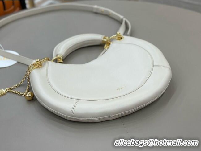 Classic Discount Chloe Small Chloé Banana Zipped Hobo in Soft Leather 1302 White 2026