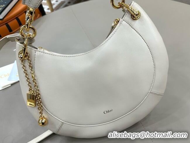 Classic Discount Chloe Small Chloé Banana Zipped Hobo in Soft Leather 1302 White 2026