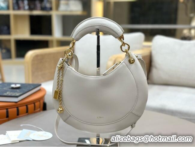 Classic Discount Chloe Small Chloé Banana Zipped Hobo in Soft Leather 1302 White 2026