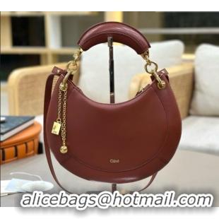 Stylish Cheap Chloe Small Chloé Banana Zipped Hobo in Soft Leather 1302 Brown 2026