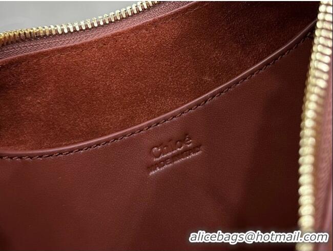 Stylish Cheap Chloe Small Chloé Banana Zipped Hobo in Soft Leather 1302 Brown 2026