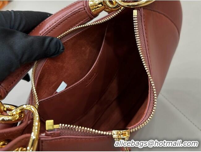 Stylish Cheap Chloe Small Chloé Banana Zipped Hobo in Soft Leather 1302 Brown 2026