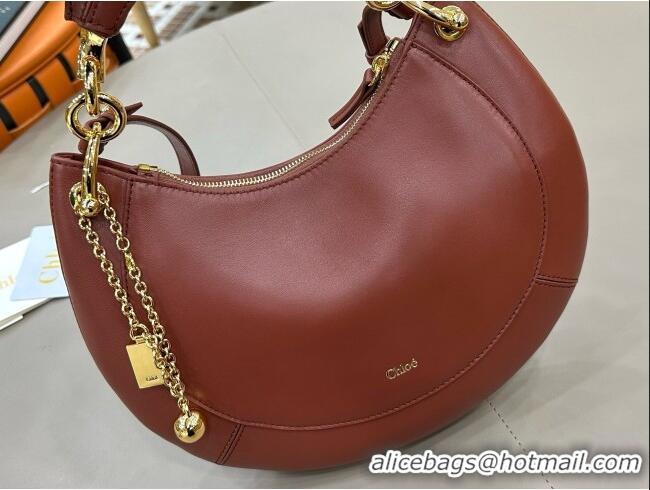 Stylish Cheap Chloe Small Chloé Banana Zipped Hobo in Soft Leather 1302 Brown 2026