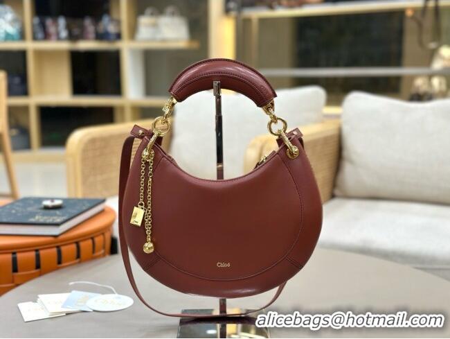 Stylish Cheap Chloe Small Chloé Banana Zipped Hobo in Soft Leather 1302 Brown 2026